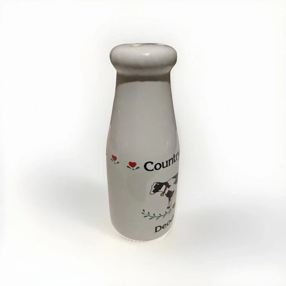 Country Fresh Vintage Cow Fridge Deodorizer Bottle Farmhouse Decor Milk Jar